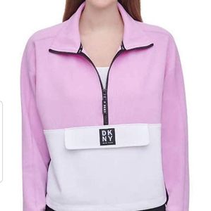 DKNY 1/2 Zip Pullover Sport Sweater Rosebud